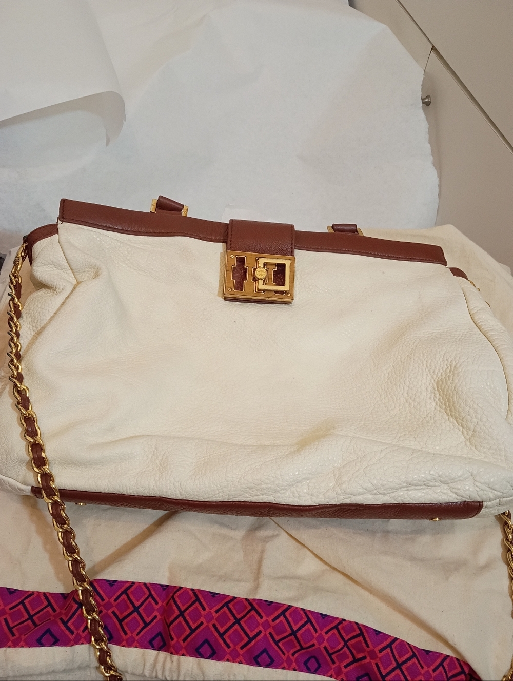 Tory Burch Eleri Leather Women's Large Crossbody Shoulder Chain bag